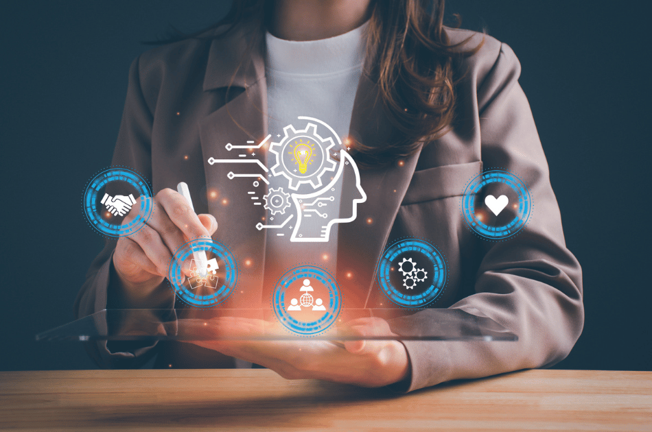 Webinar_ExecutivePresence_Hogan Power soft skills, multi skills responsibility HR human resources concept. personal attribute development, digital Personality, problem solving, adaptability, leadership, creativity, collaboration stock photo